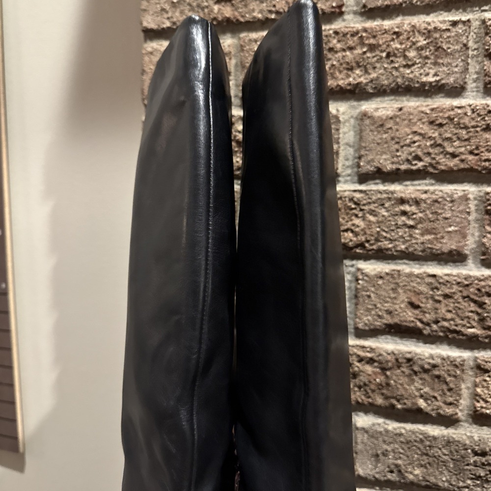 Marc Fisher Lannie Black Block High Heeled Riding Boots Sz 7M #634 - Picture 9 of 16